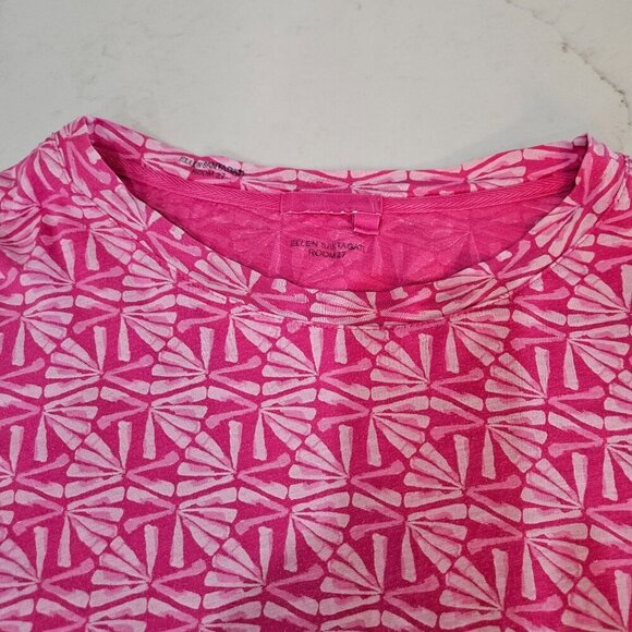 Fresh Produce Medium Pink Catalina Pattern High Lo Shirt 3/4 Sleeve - Picture 5 of 10